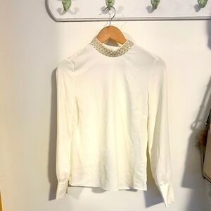 NWOT H&M blouse with pearl detail